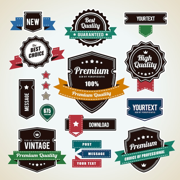 Free Vector set of vintage badges