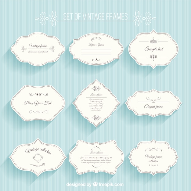 Free Vector set of vintage labels