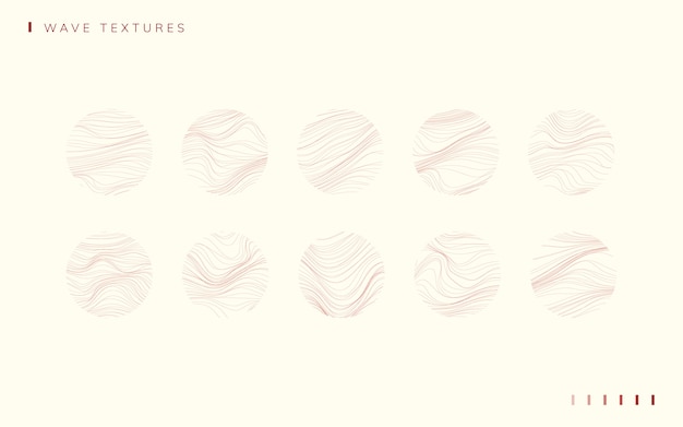 Free Vector set of wave textured wallpaper set vectors