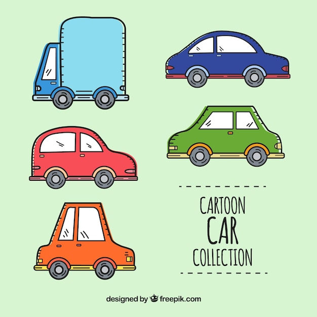 Free vector several cartoon automobiles