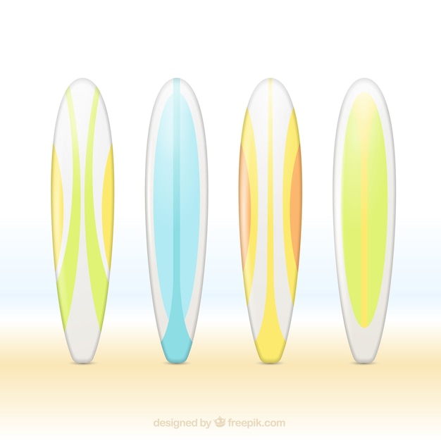 Free Vector several hand drawn surfboards