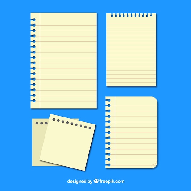 Free Vector several sheets of notebook