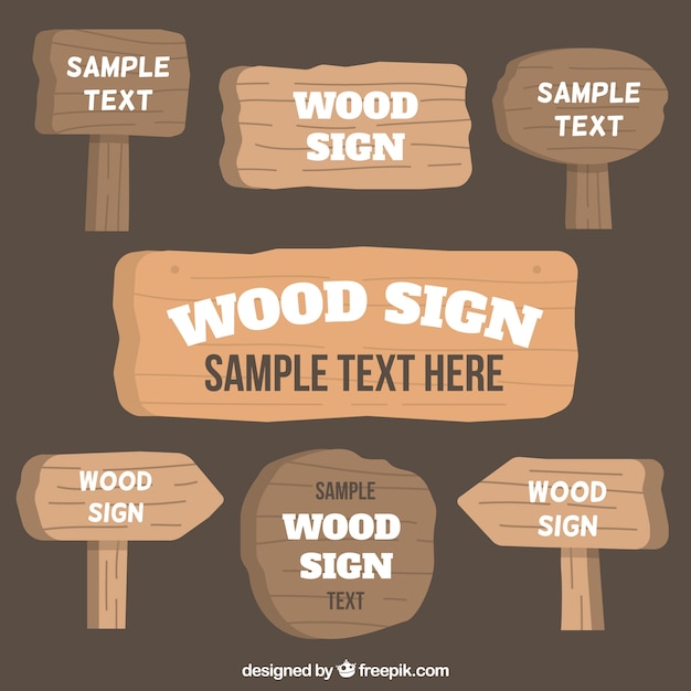 Free Vector several wooden signs