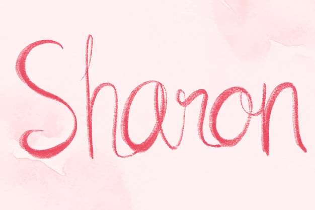Free Vector sharon name pink vector script font