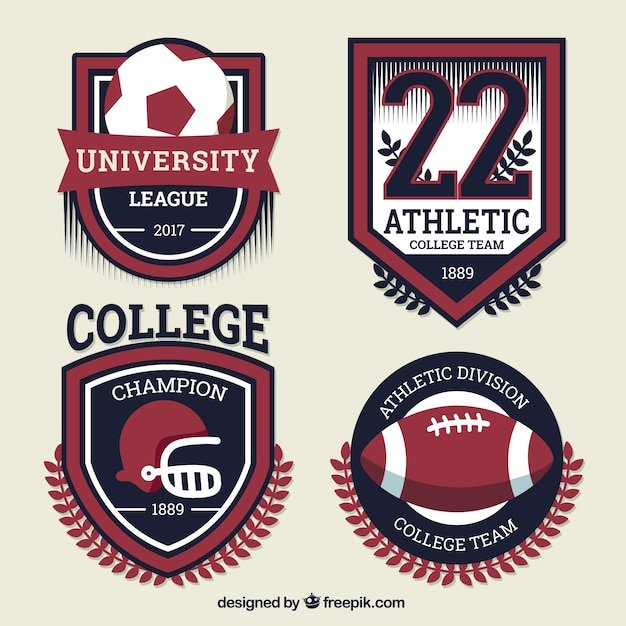 Free Vector shields for college sports teams