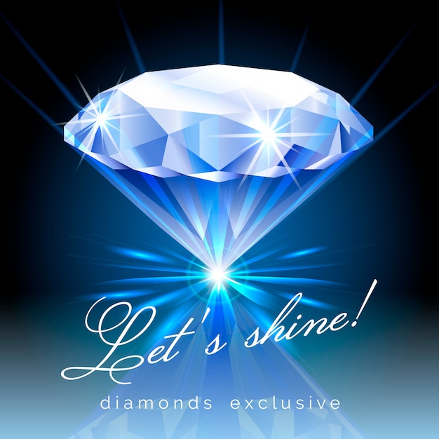 Free Vector shining diamond with text illustration