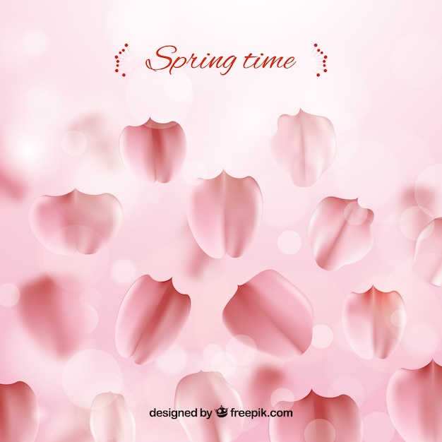 Free Vector shiny cherry blossom petals background