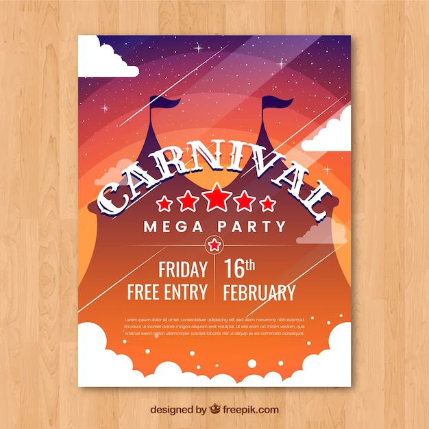 Free Vector shiny flyer template for carnival