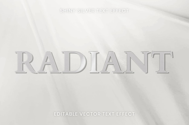 Shiny silver text effect vector editable template