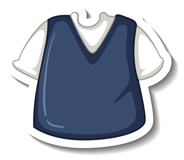 Free vector shirt with blue vest on white background