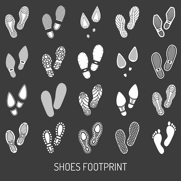 Free Vector shoes footprint set