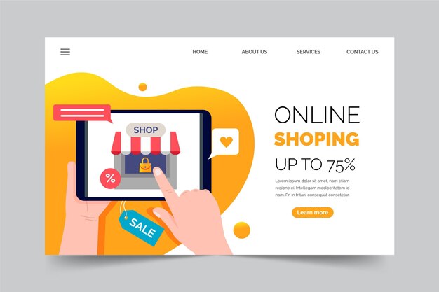 Shopping online landing page