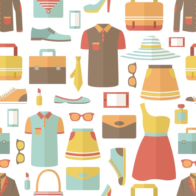 Free Vector shopping seamless pattern