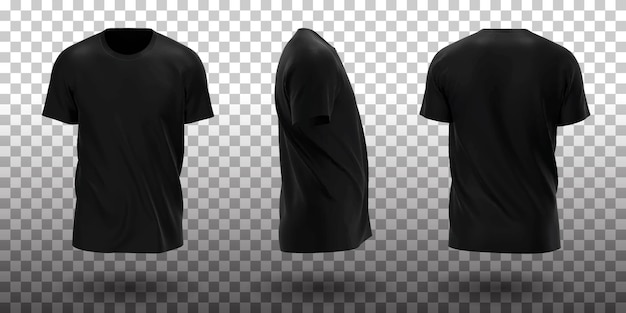 Free vector short sleeves black t-shirt mockup