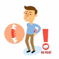 Free vector sick character back pain