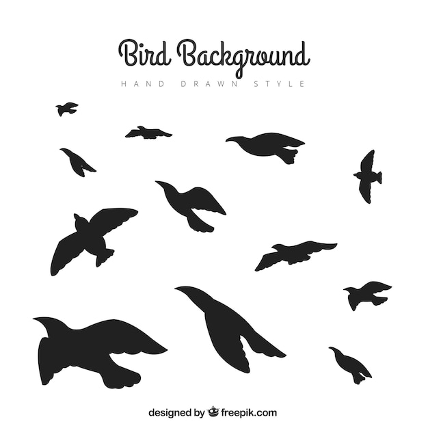 Free vector silhouette flying bird background