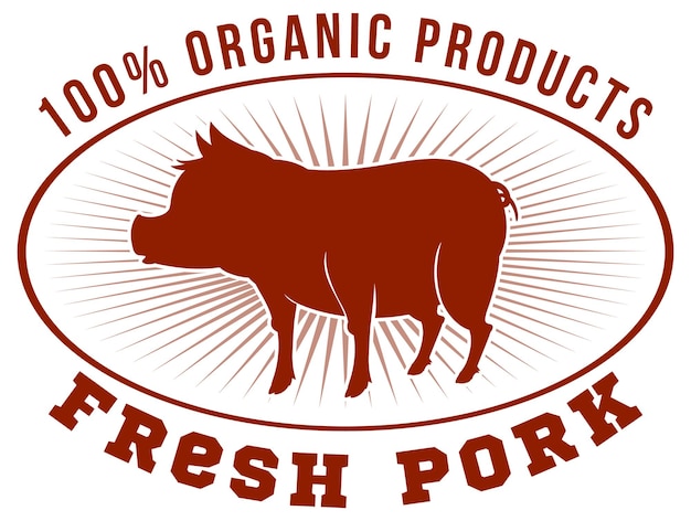 Free Vector silhouette pig logo for pork products