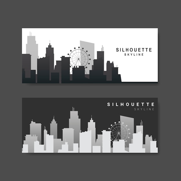 Silhouette skyline illustration collection