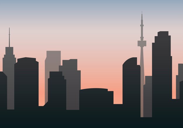 Silhouette skyline illustration