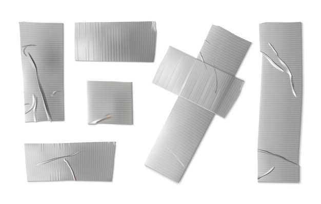 Free vector silver adhesive tape pieces with texture