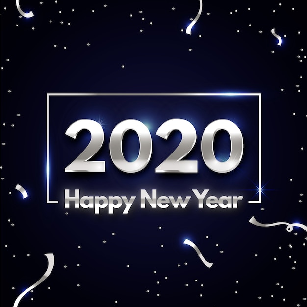 Silver new year 2020 background