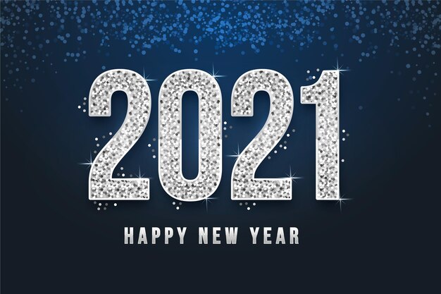 Silver new year 2021 background