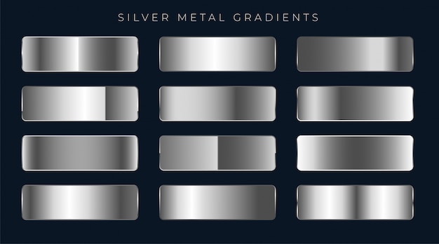 Free Vector silver or platinum gradients set