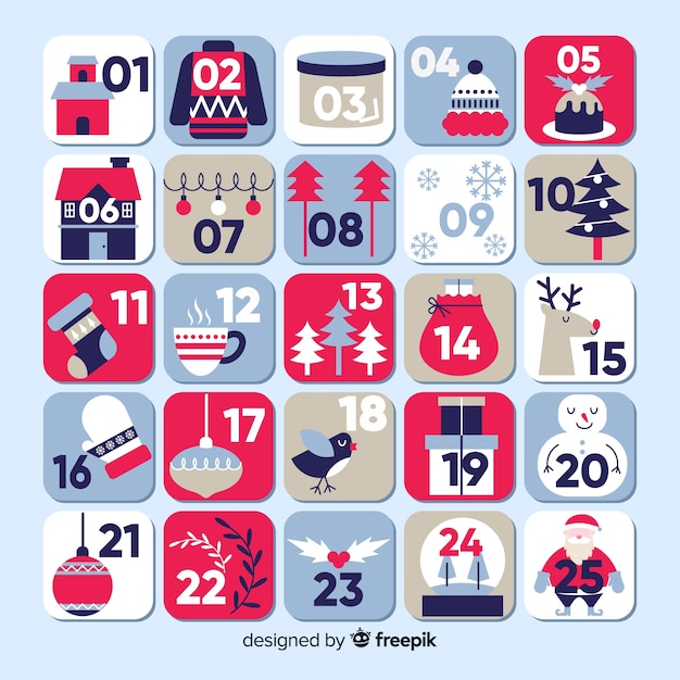 Free Vector simple advent calendar