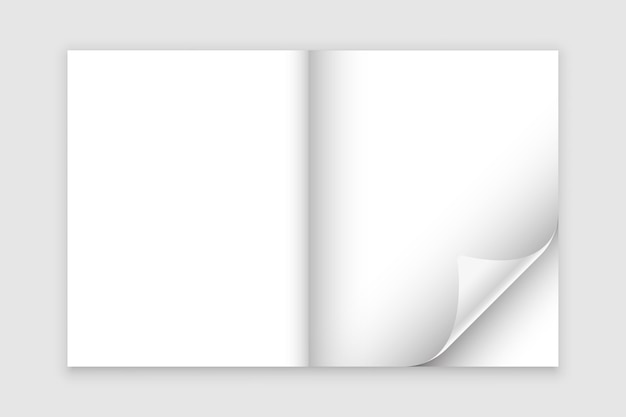 Free Vector simple and blank page curl mockup design