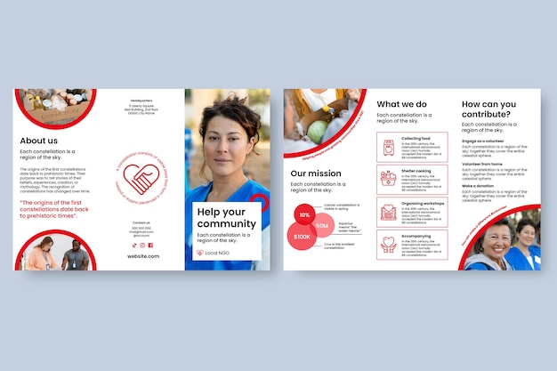 Simple community non-profit services brochure template