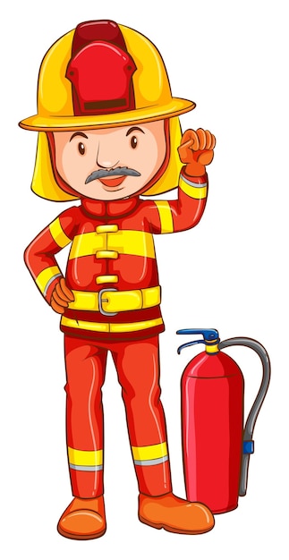 Free Vector a simple drawing of a fireman