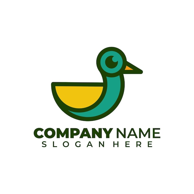 Free Vector simple duck vector logo