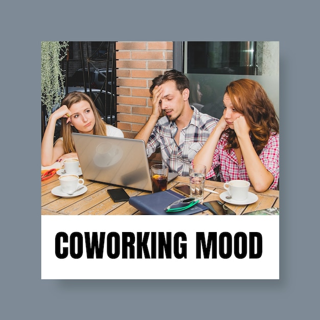 Simple funny coworking square meme