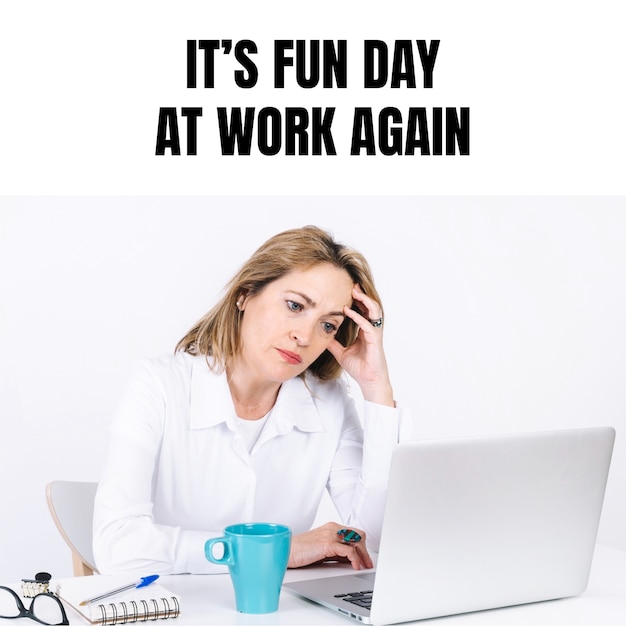 Simple funny national fun at work day square meme