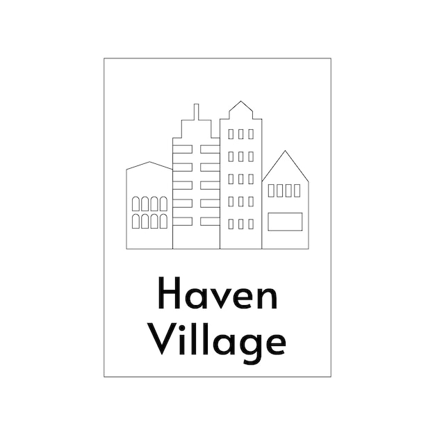 Simple haven village real estate logo