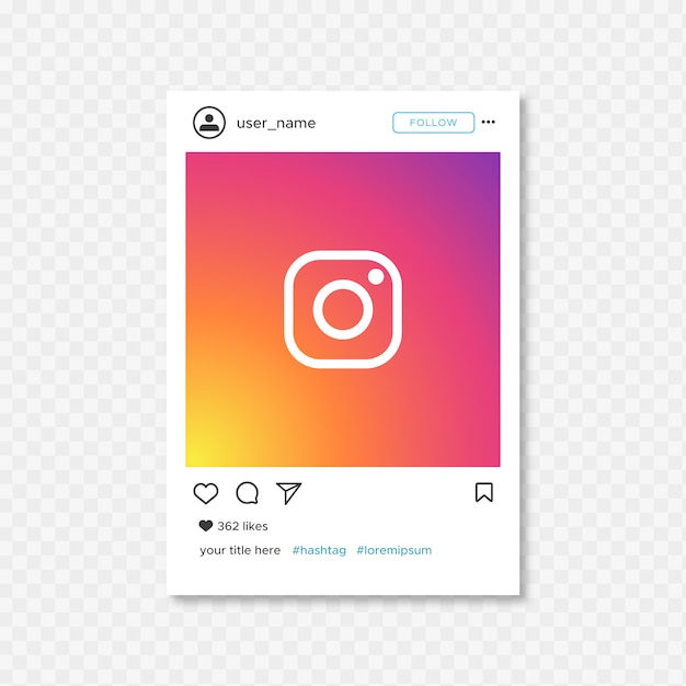 Free vector simple instragram frame template