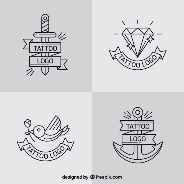 Free Vector simple logo tattoo collection