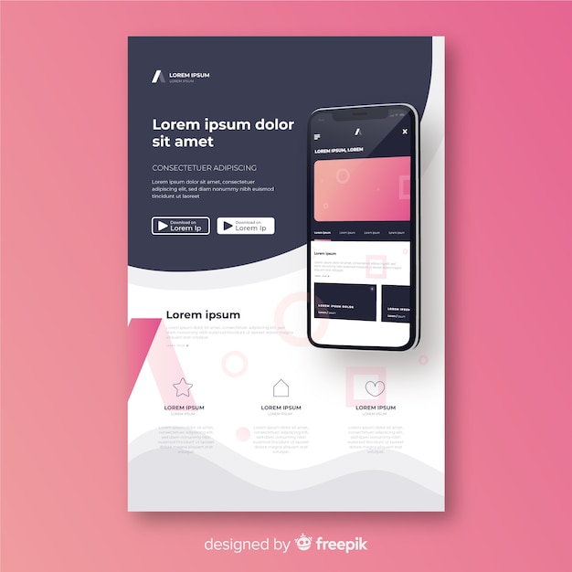 Free Vector simple mobile phone flyer