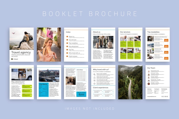 Free vector simple onboard travel agency booklet brochure