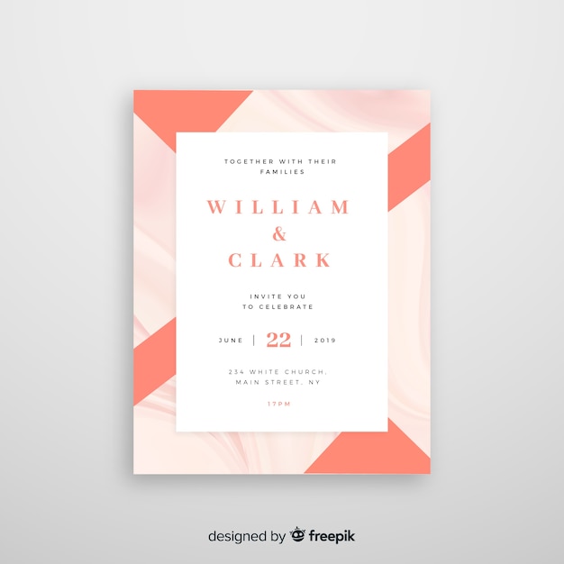 Free vector simple wedding invitation template