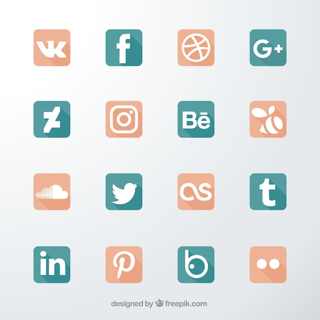 Free Vector sixteen icons for social networks