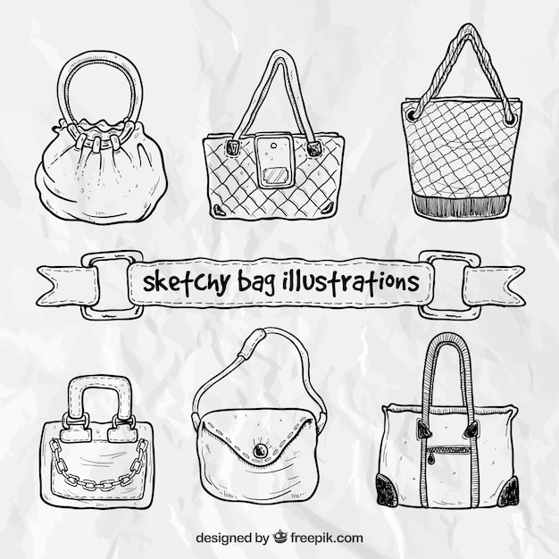 Free Vector sketchy bag illustrations