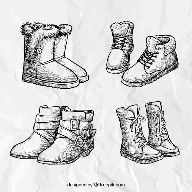 Free vector sketchy boots