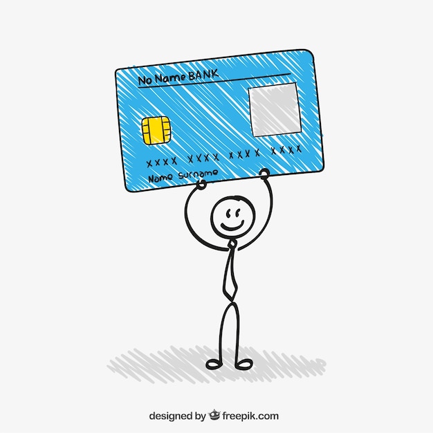 Free Vector sketchy credit card