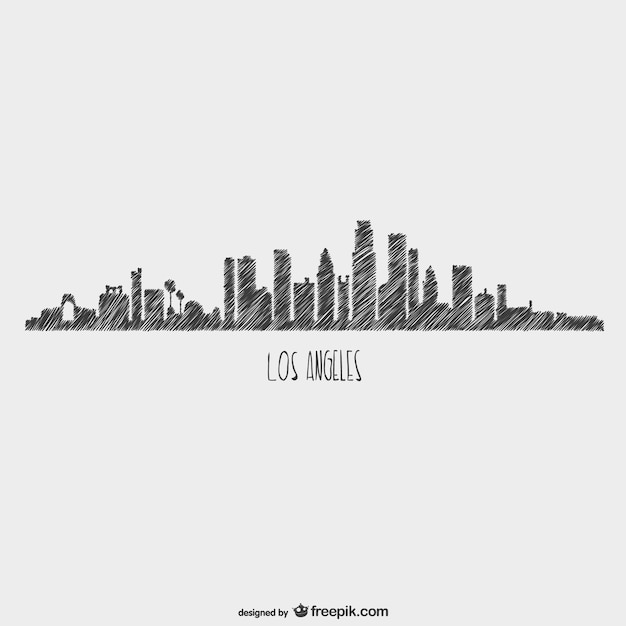 Free vector sketchy skyline los angeles view