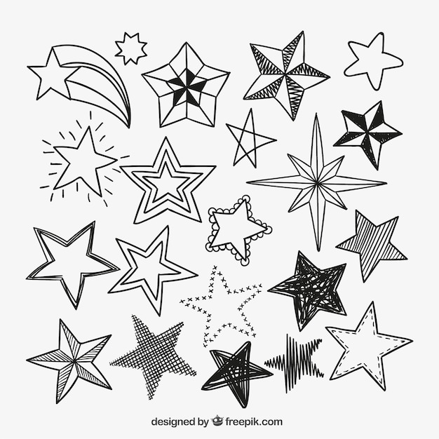 Free vector sketchy star icons