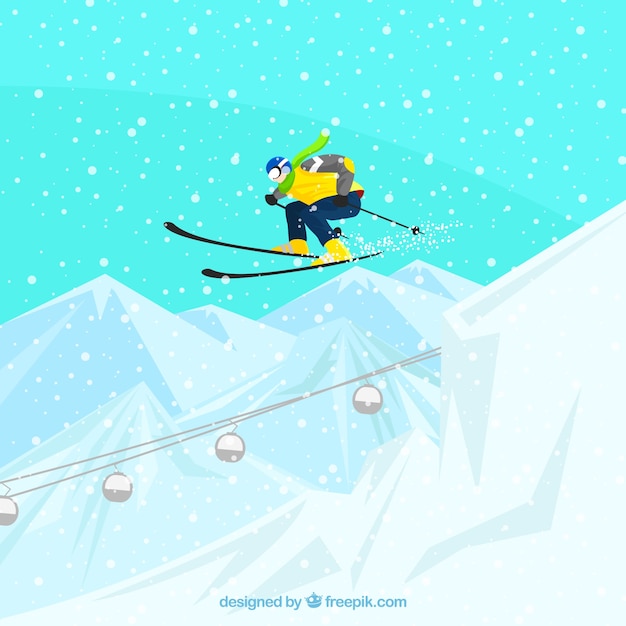 Free Vector ski design in flat style