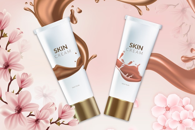 Skin cream healthy cosmetic products ad