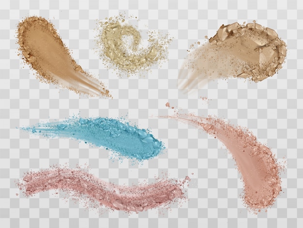 Free Vector skin foundation smear brush strokes