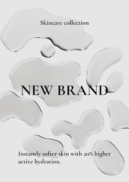 Free Vector skincare poster template, vector water background, new brand text